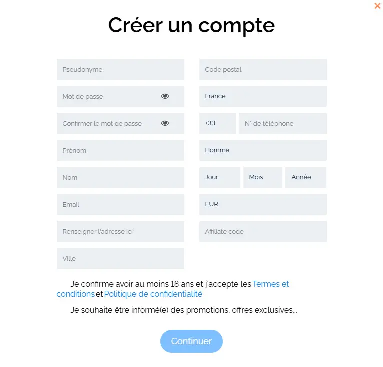 Proceso de registro BANKONBET CASINO