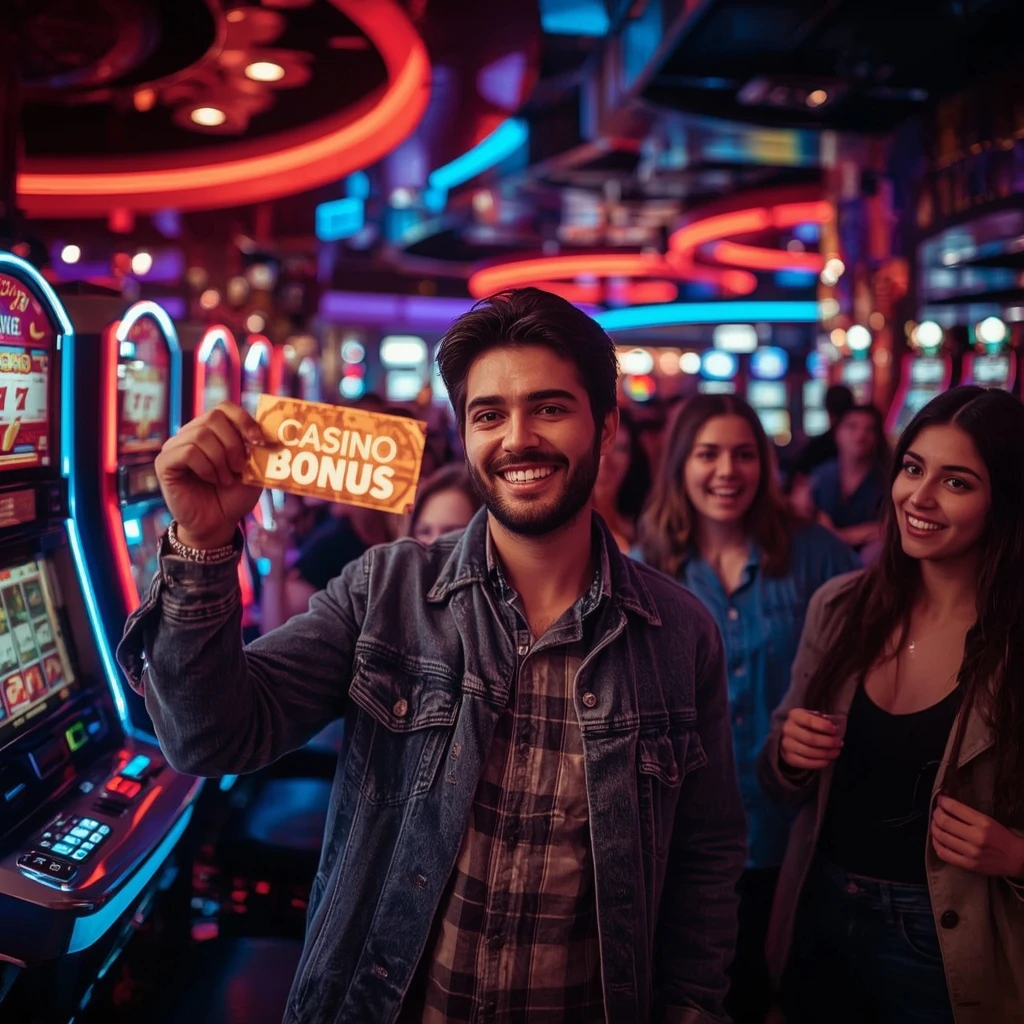 una persona con un bono del casino BANKONBET CASINO